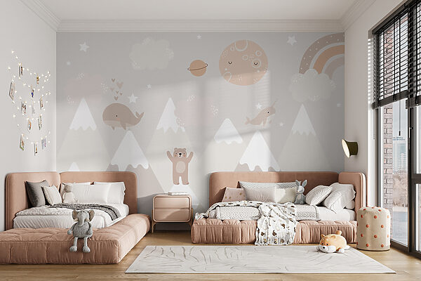 Een muurschildering van een cartoonlandschap u99206pir16mr 600x400 - Een muurschildering van een cartoonlandschap