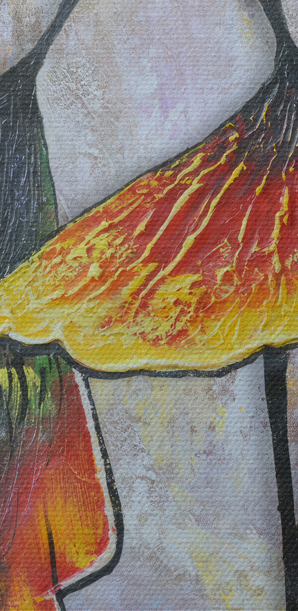 Een schilderij van twee dansende vrouwen Een schilderij van twee dansende vrouwen