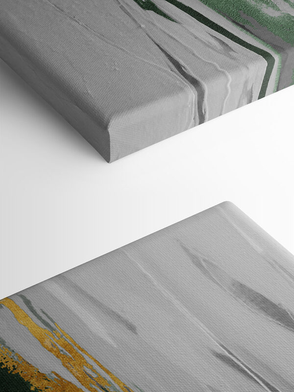 Smaragdgroene strepen op canvas met structuur Smaragdgroene strepen op canvas met structuur