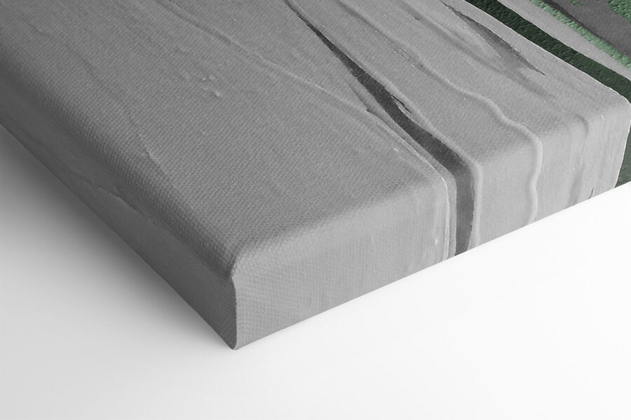 Smaragdgroene strepen op canvas met structuur