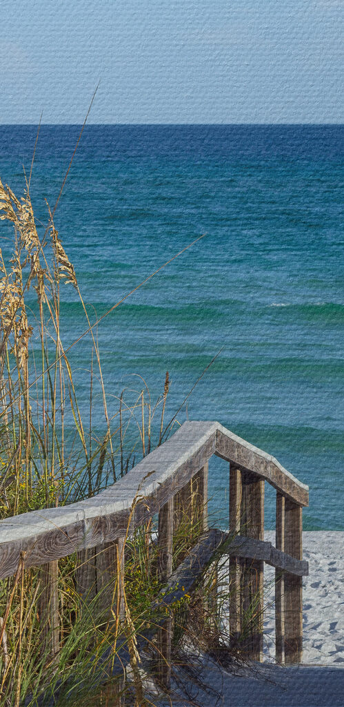 A walkway leading to the beach