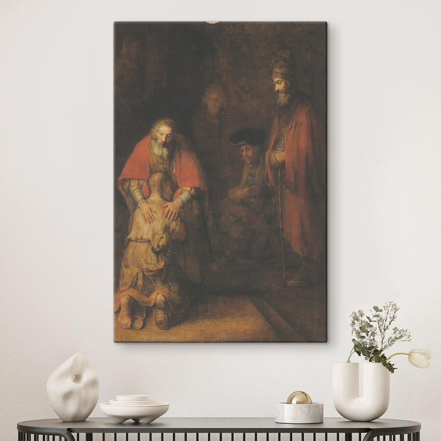 Een schilderij van een groep mensen