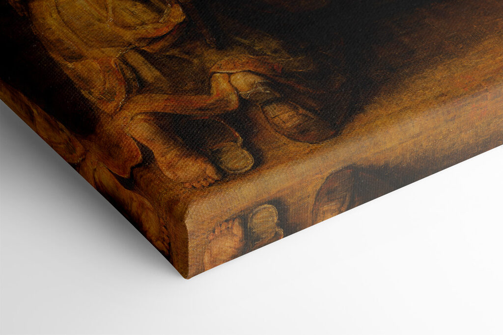 A painting of a group of people A painting of a group of people