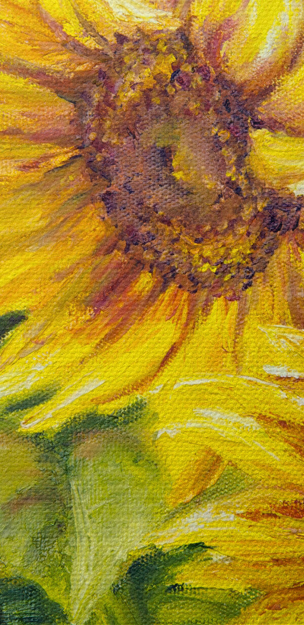 Een schilderij van zonnebloemen Een schilderij van zonnebloemen