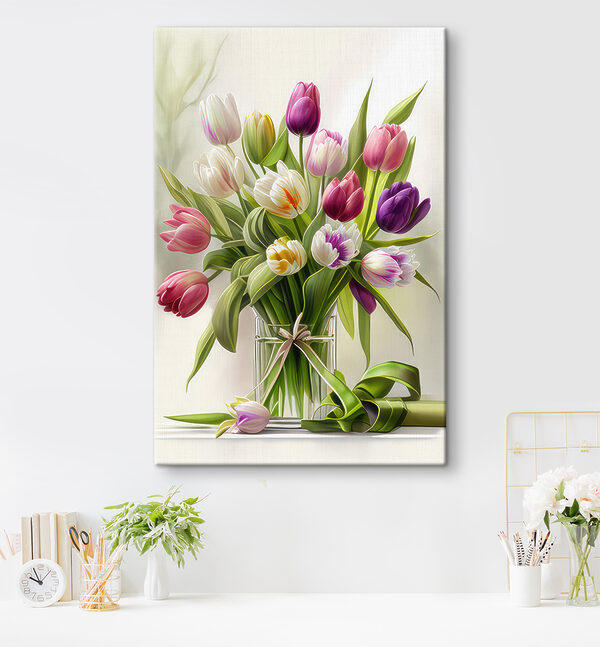 Een boeket tulpen in een glazen vaas s31219piw15ms 600x647 - Een boeket tulpen in een glazen vaas