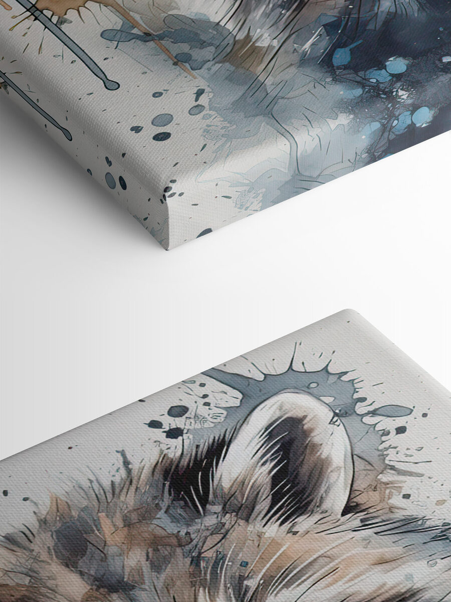 Wasbeer met aquarel spatten