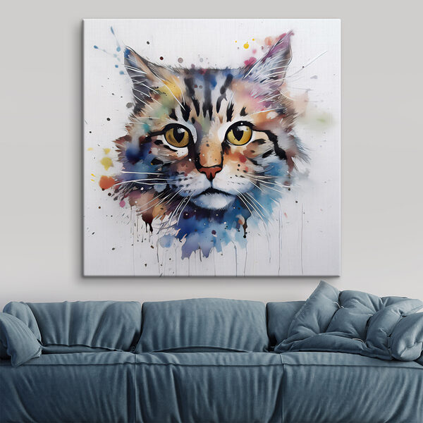 Een schilderij van een kat Een schilderij van een kat