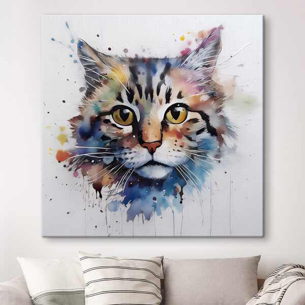 Een schilderij van een kat Een schilderij van een kat