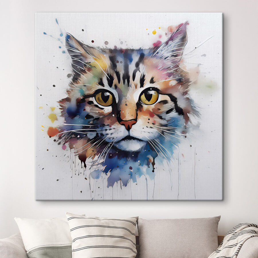 Een schilderij van een kat
