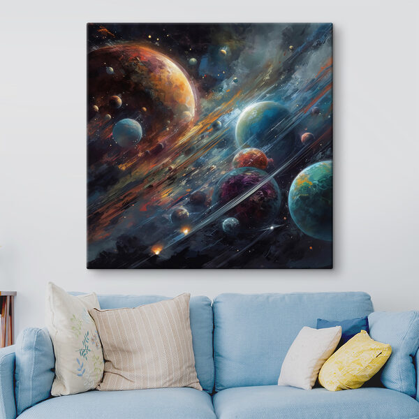 Planeten in de ruimte met planeten en sterren Planeten in de ruimte met planeten en sterren