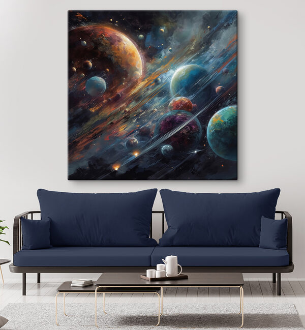 Planeten in de ruimte met planeten en sterren Planeten in de ruimte met planeten en sterren