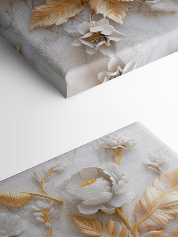 Elegant bloemmotief in crème en beige Elegant bloemmotief in crème en beige