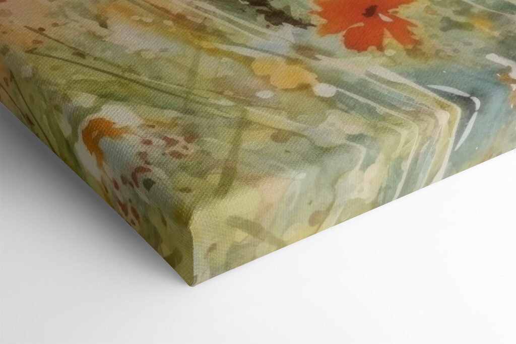 A watercolor painting of flowers and a butterfly