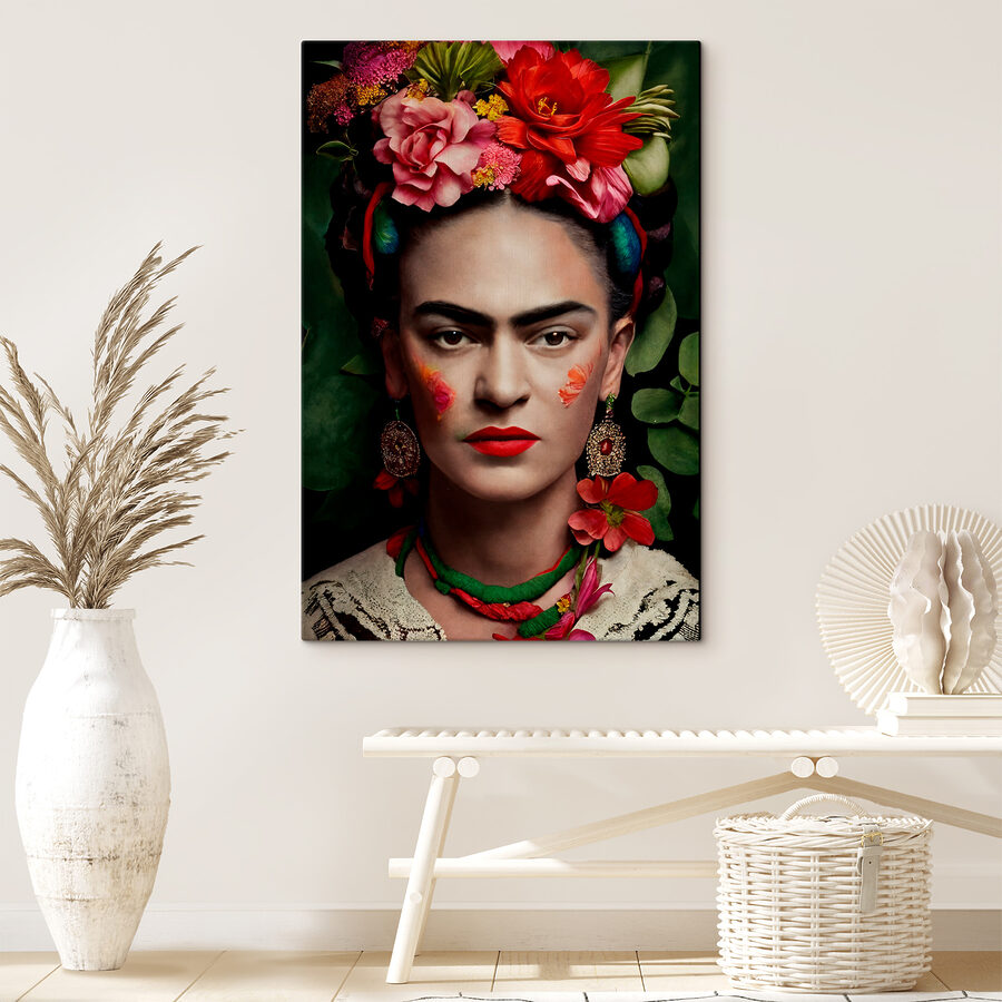 Een vrouw met bloemen in haar haar