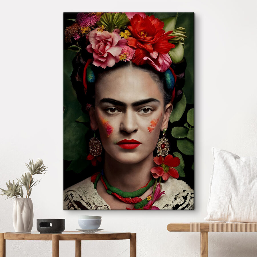 Een vrouw met bloemen in haar haar