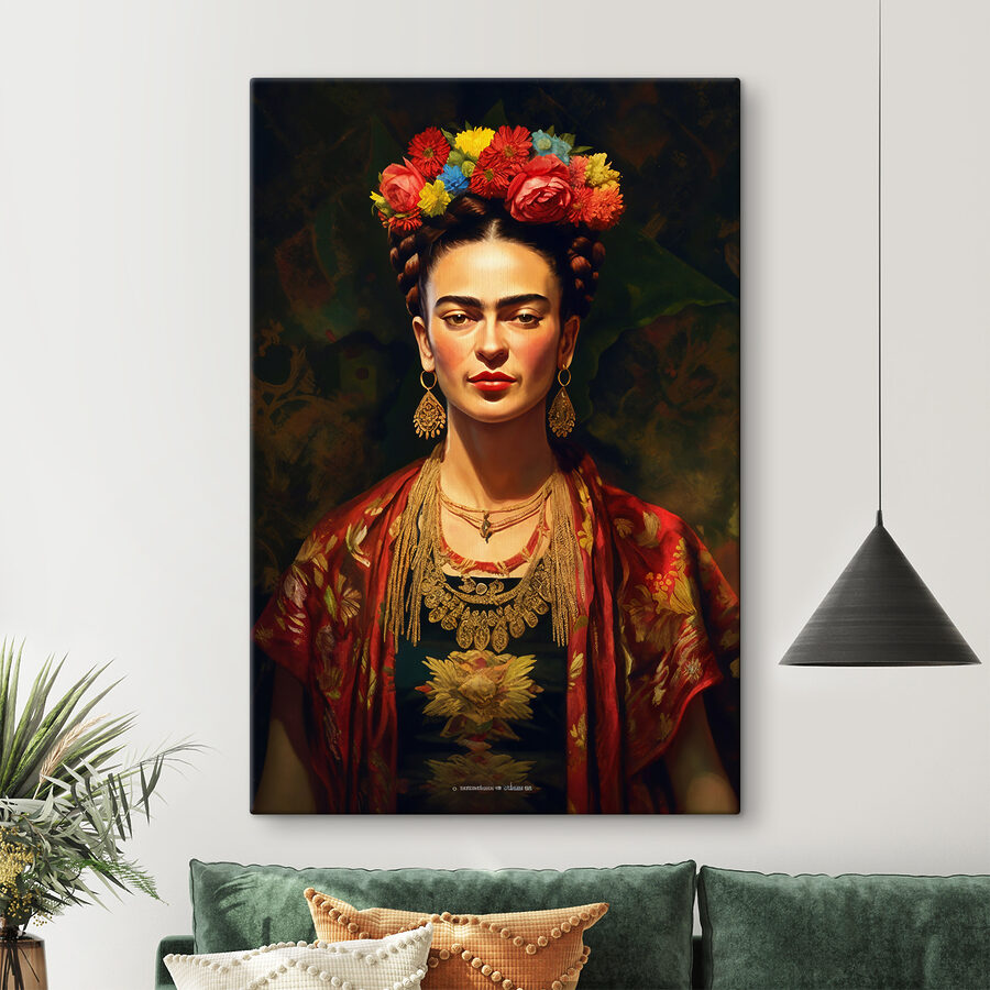 Een vrouw met bloemen in haar haar
