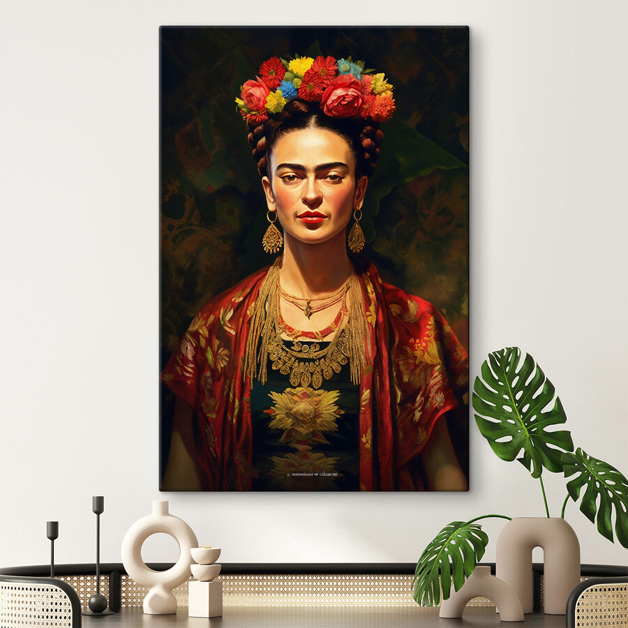 Een vrouw met bloemen in haar haar
