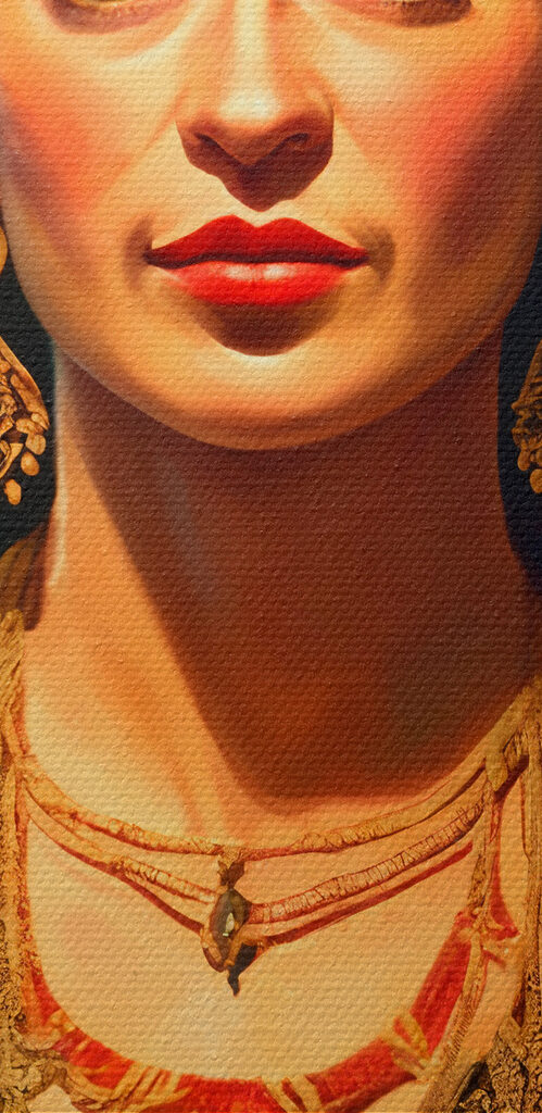 A woman with flowers in her hair