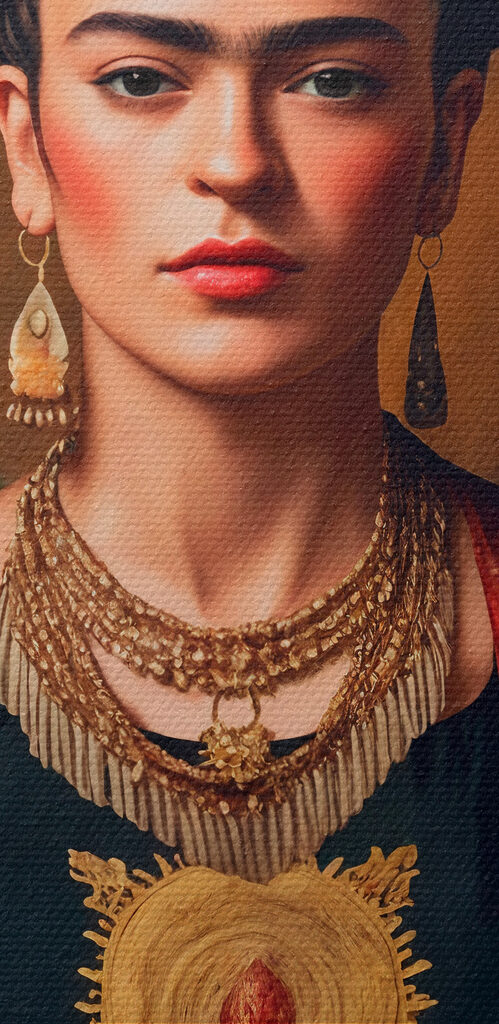 A woman with flowers in her hair