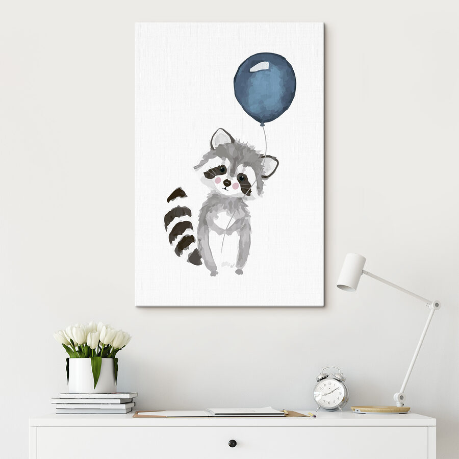 Een wasbeer met een ballon