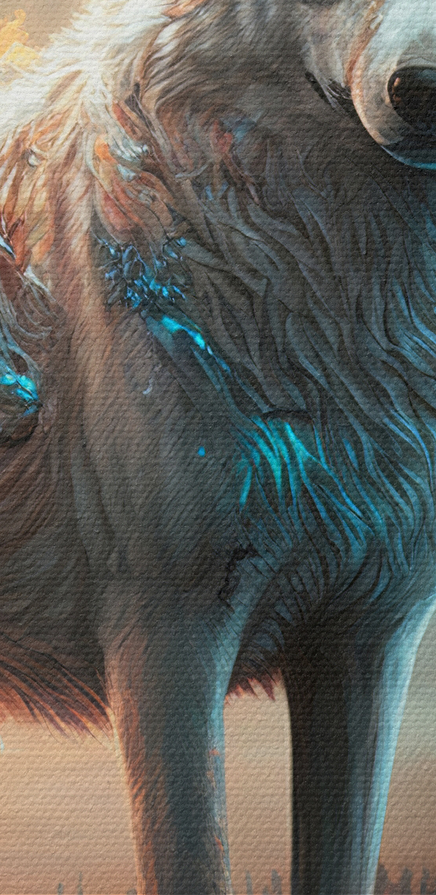 Een witte wolf op een rots