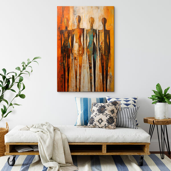 A painting of a group of people A painting of a group of people