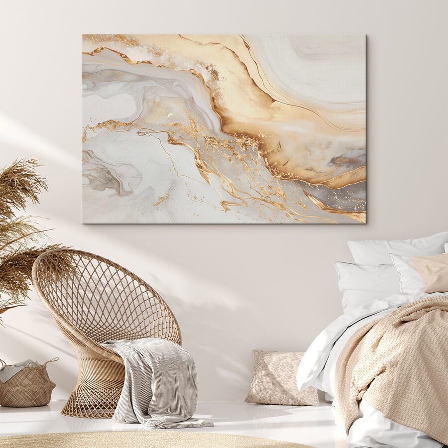 Elegante wervelingen van crème en amber