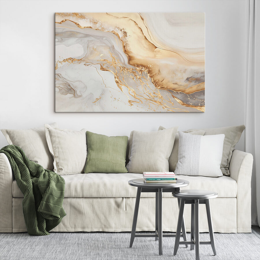 Elegante wervelingen van crème en amber