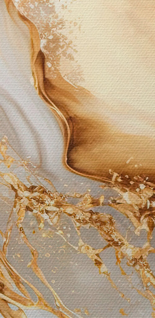 Elegant swirls of cream and amber