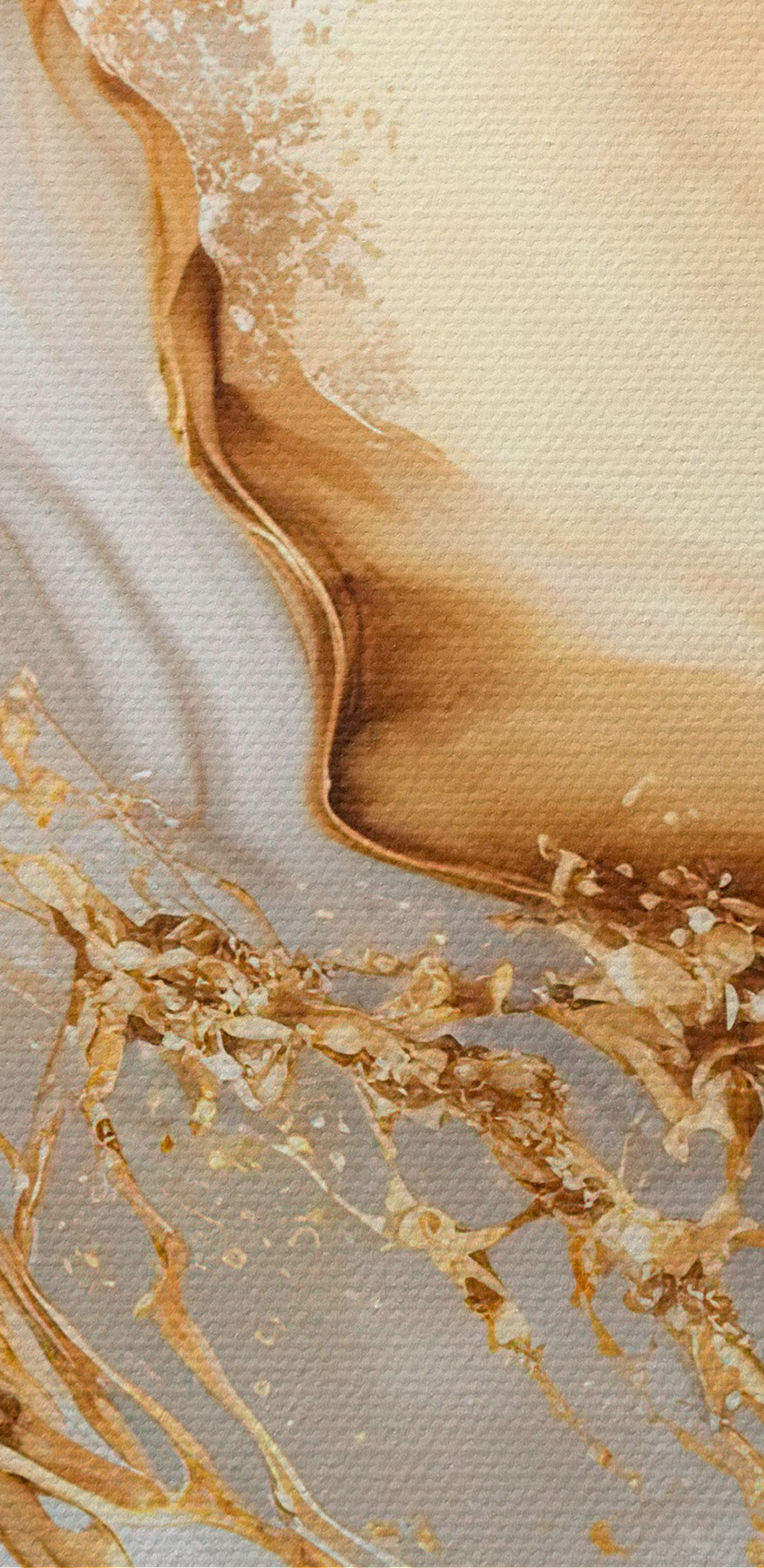 Elegante wervelingen van crème en amber