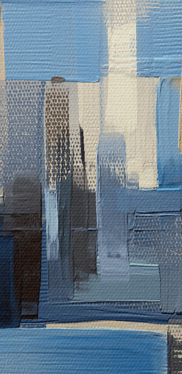 Een schilderij van een stad Een schilderij van een stad