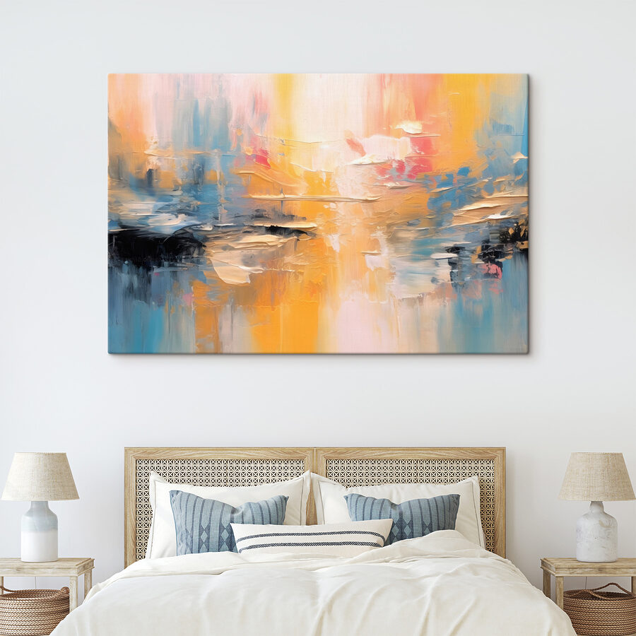 A painting of a colorful sky A painting of a colorful sky