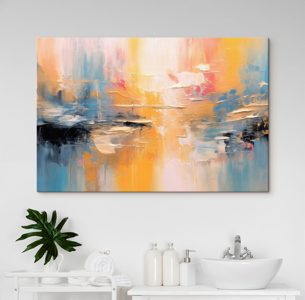 A painting of a colorful sky A painting of a colorful sky