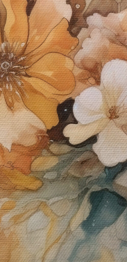 A painting of flowers A painting of flowers