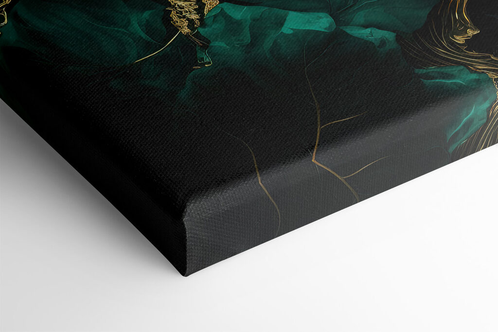 Elegant teal leaves with metallic veins Elegant teal leaves with metallic veins