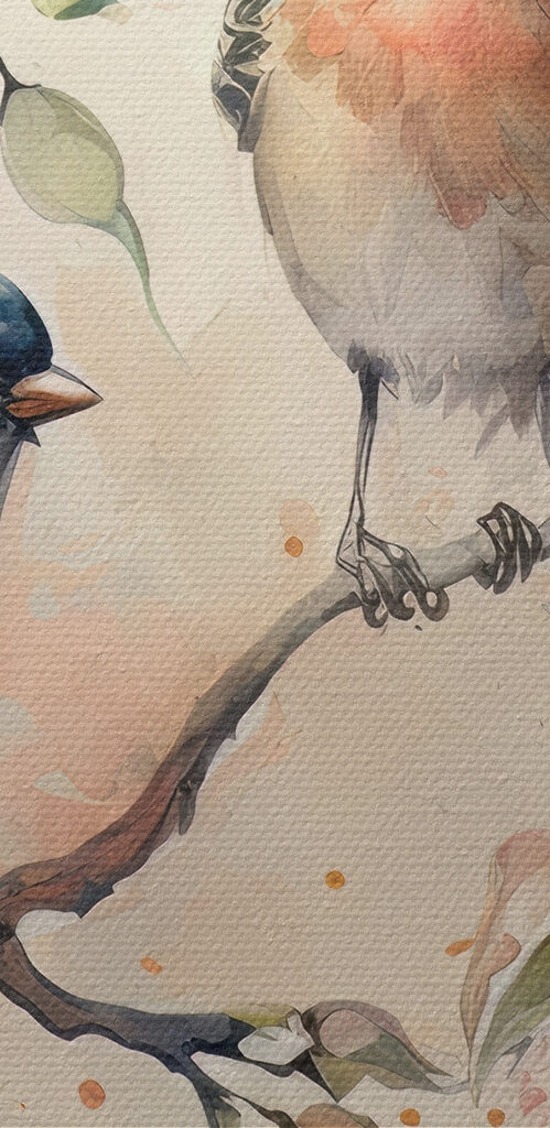 A group of birds on a branch