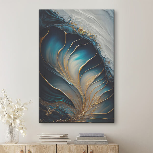 A close up of a painting