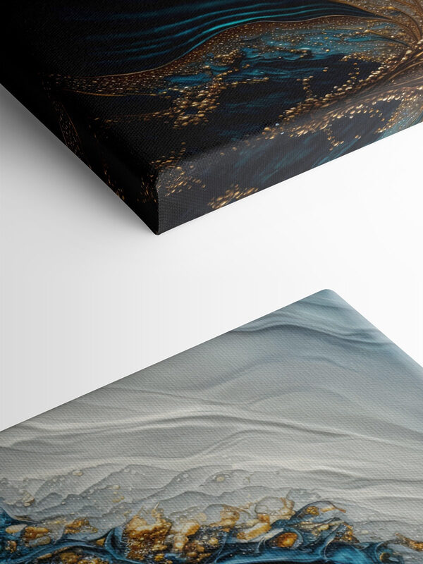 A close up of a painting