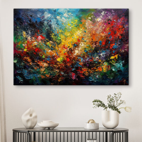 Een kleurrijk schilderij van vele kleuren Een kleurrijk schilderij van vele kleuren