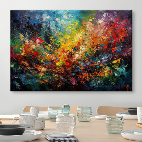 Een kleurrijk schilderij van vele kleuren Een kleurrijk schilderij van vele kleuren