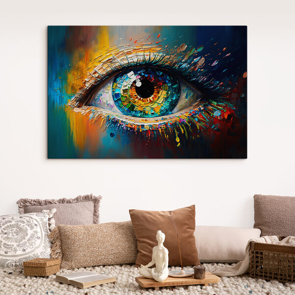 Een kleurrijk oog met vele kleuren Een kleurrijk oog met vele kleuren
