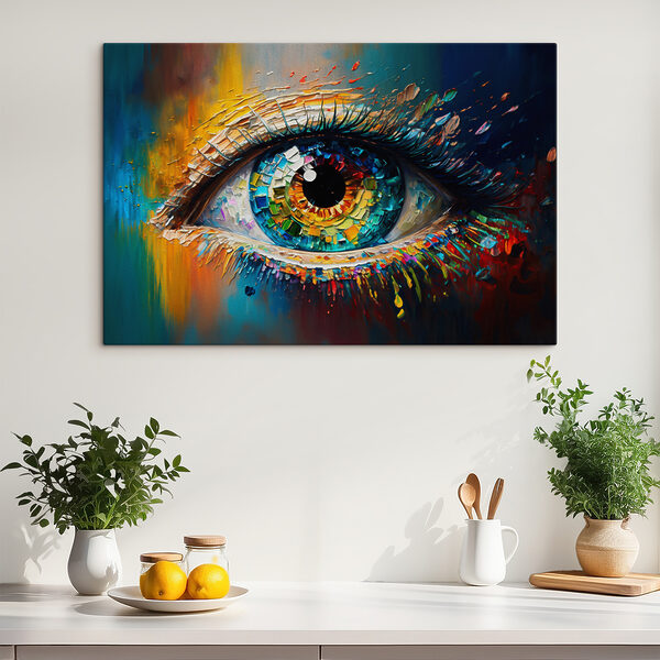 Een kleurrijk oog met vele kleuren Een kleurrijk oog met vele kleuren