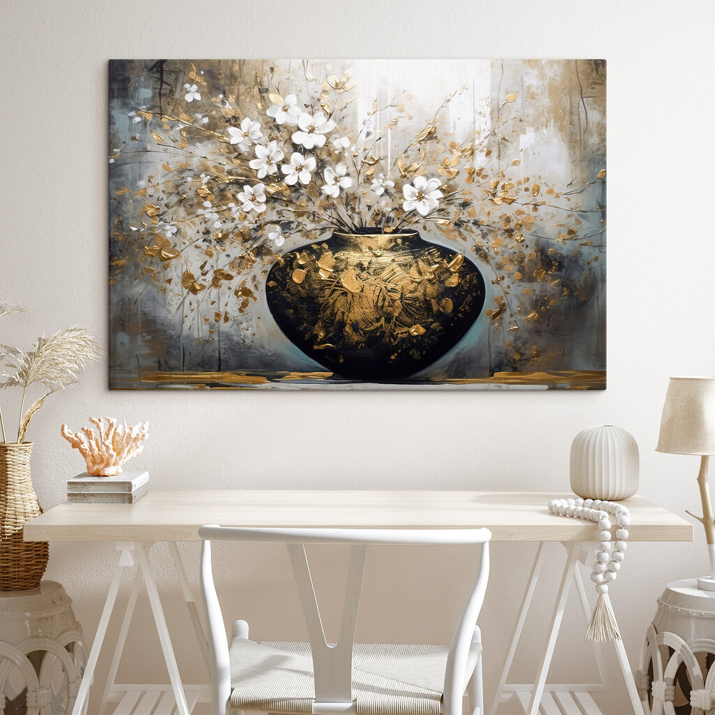Een schilderij van bloemen in een vaas s35377pig408ms 1024x1024 - Een schilderij van bloemen in een vaas