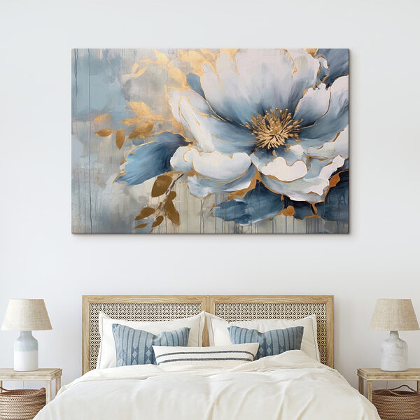Een schilderij van een bloem Een schilderij van een bloem