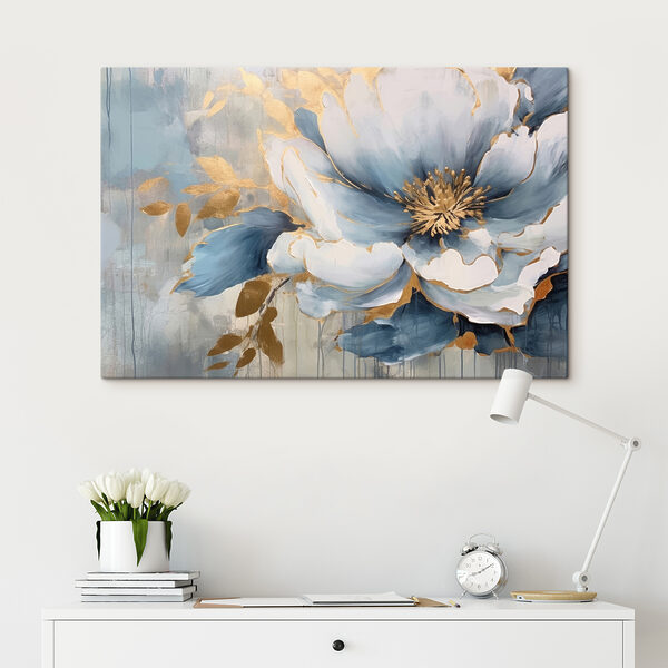 Een schilderij van een bloem Een schilderij van een bloem