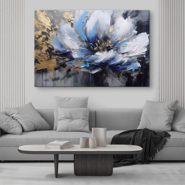Een schilderij van een bloem Een schilderij van een bloem