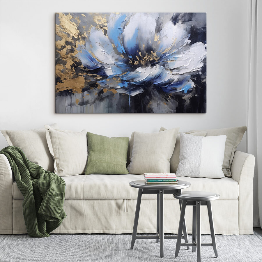 Een schilderij van een bloem