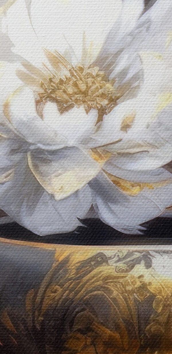 A painting of a flower in a pot A painting of a flower in a pot