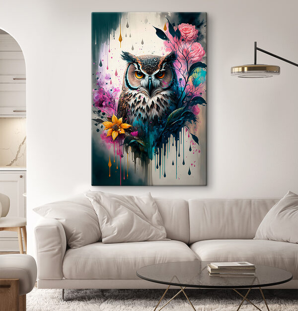 Een uil met bloemen Een uil met bloemen