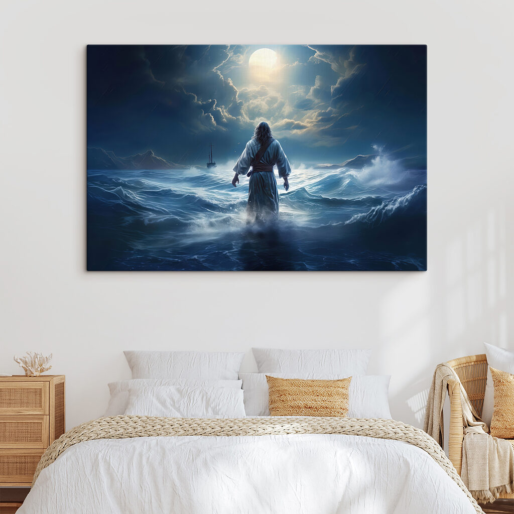 A man in a robe standing in the water A man in a robe standing in the water